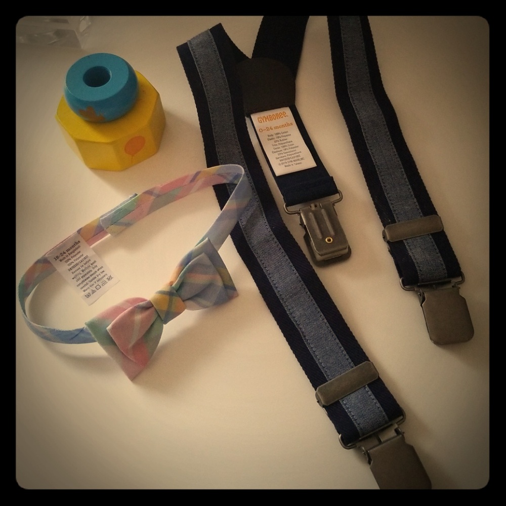 Gymboree Baby Suspenders and Bow Tie